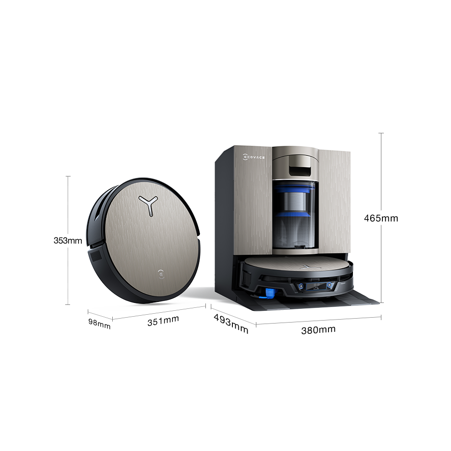 Ecovacs X12S OmniCyclone: Abmessungen Roboter und Station