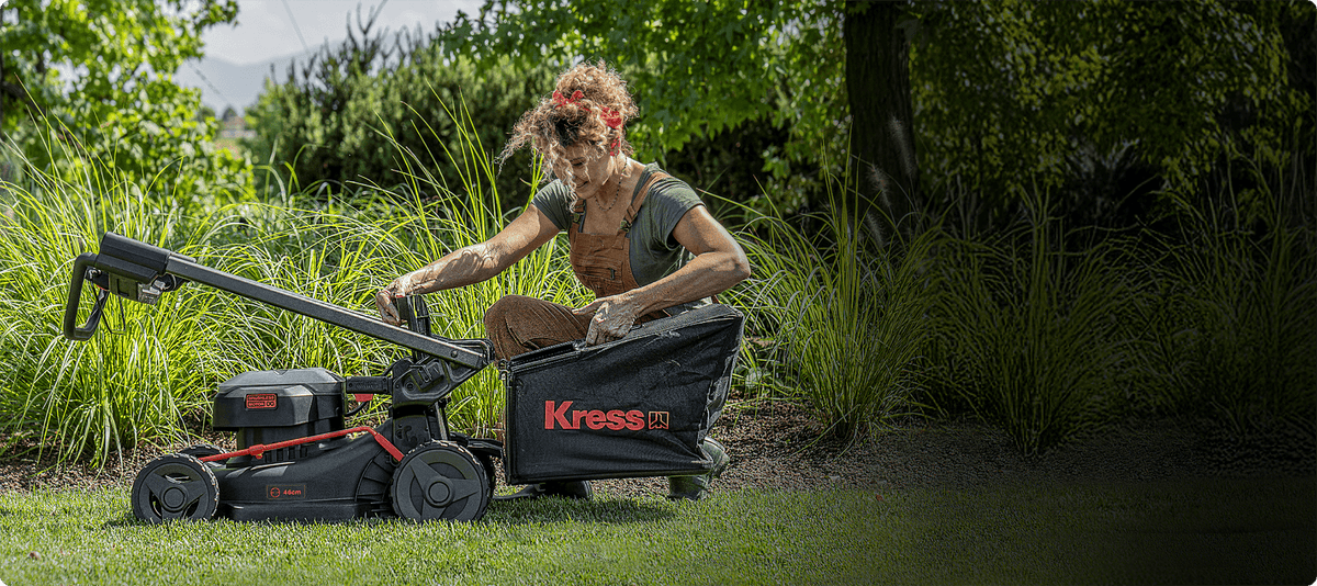 Kress 60 V 46 cm bürstenloser Rasenmäher ohne Antrieb (KG756E)
