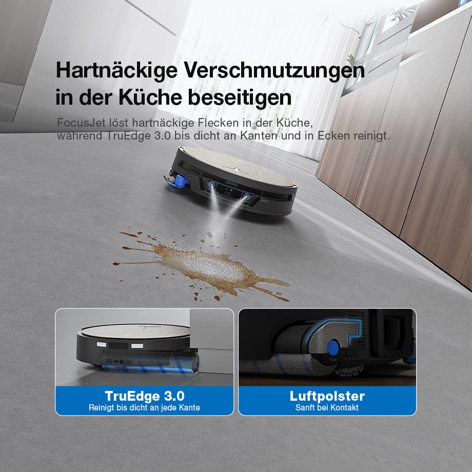 Ecovacs X12S OmniCyclone: FocusJet und TruEdge 3.0 in der Küche