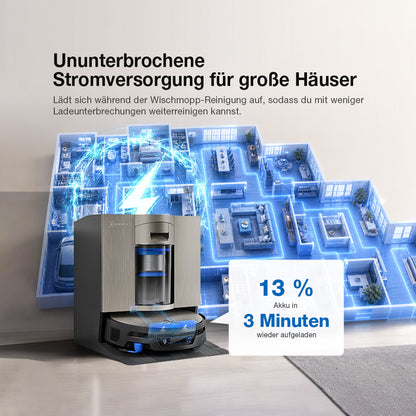 Ecovacs X12S OmniCyclone: PowerBoost Charging für große Wohnungen