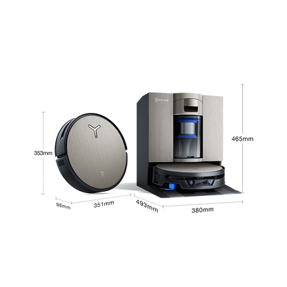 Ecovacs X12S OmniCyclone: Abmessungen Roboter und Station