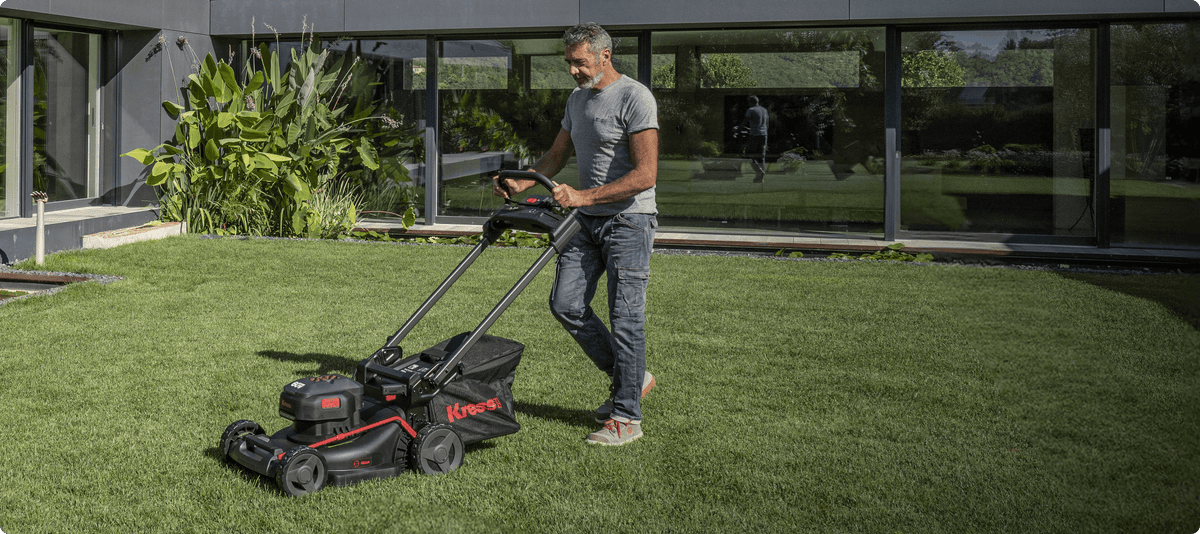 Kress 60 V 46 cm bürstenloser Rasenmäher ohne Antrieb (KG756E)