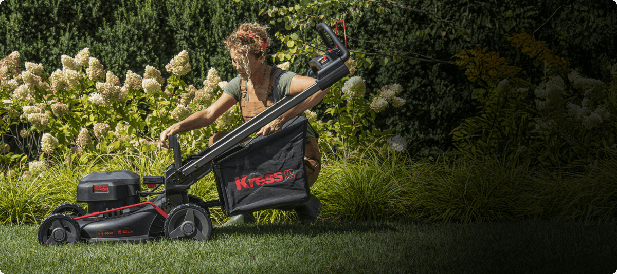 Kress 60 V 46 cm bürstenloser Rasenmäher mit Antrieb (KG757E)
