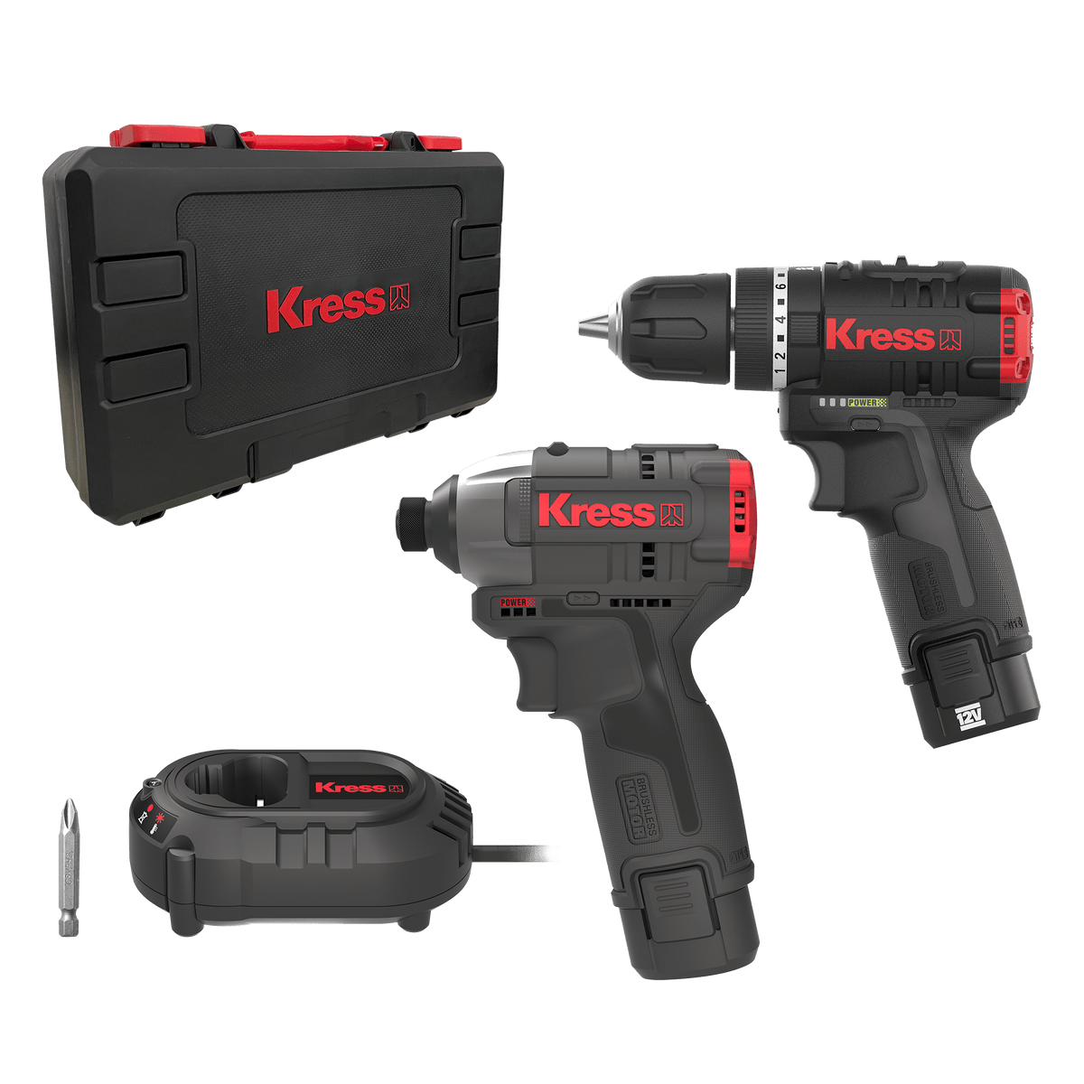 Kress 12 V Combo-Set Schlagbohrschrauber 40 Nm + Schlagschrauber 140 Nm (KUG02)