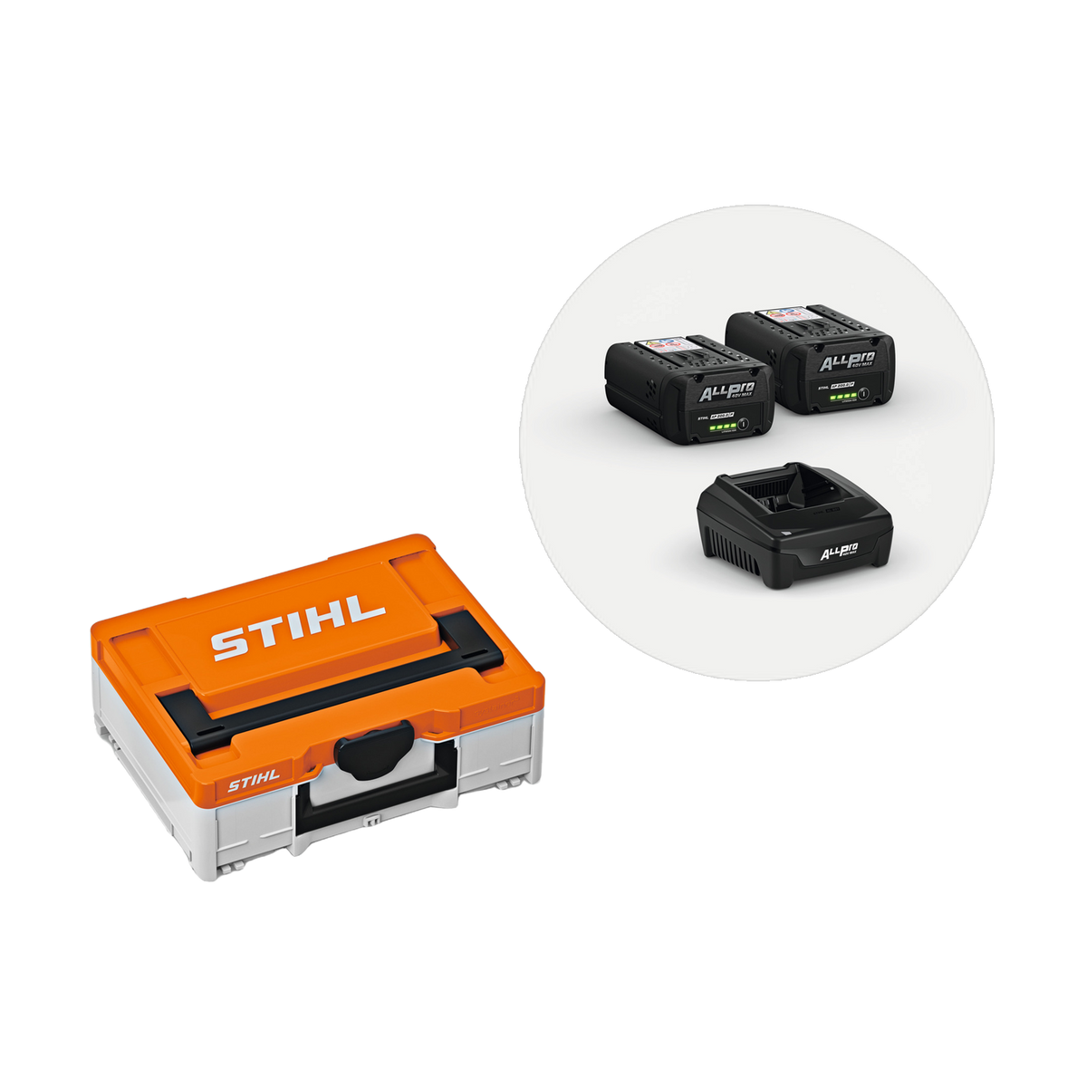 STIHL Akku Box S mit 2x AP 200 P und AL 301