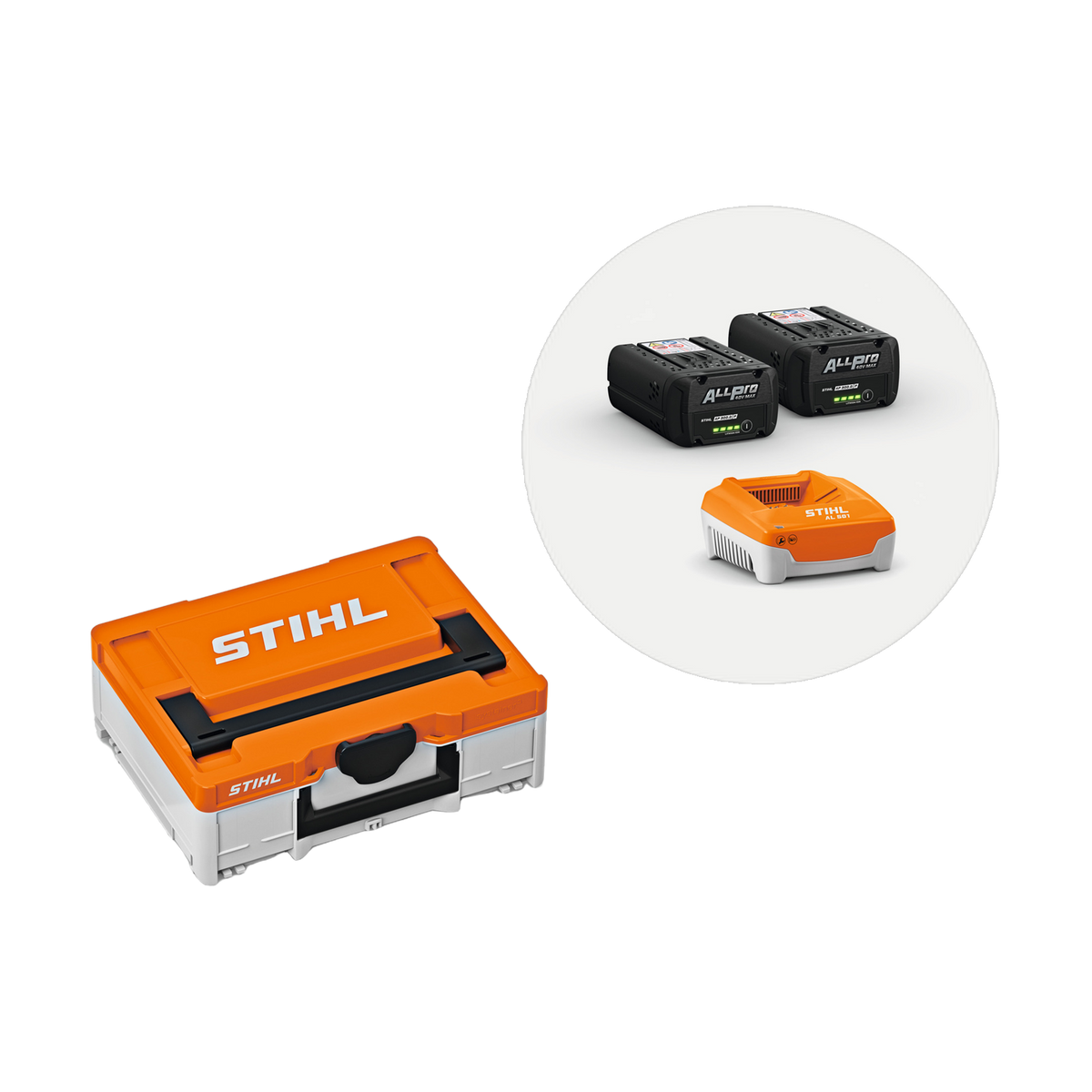 STIHL Akku Box S mit 2x AP 200 P und AL 301 – Ansicht 2